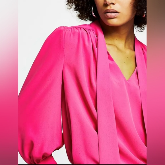 💓 Pussybow Blouse Bright Pink 💓 - Picture 4 of 4